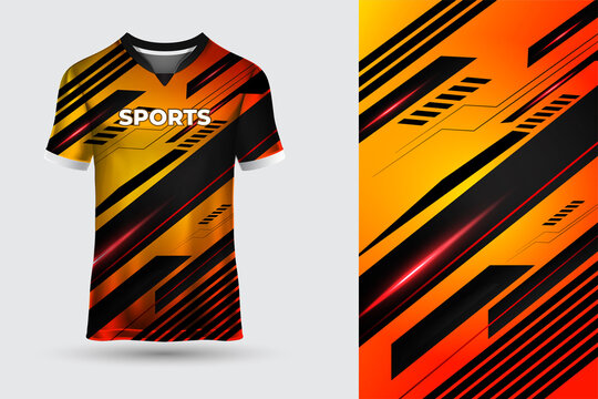 Futuristic Orange T Shirt Sports Jersey Suitable For Racing, Soccer, Gaming, E Sports