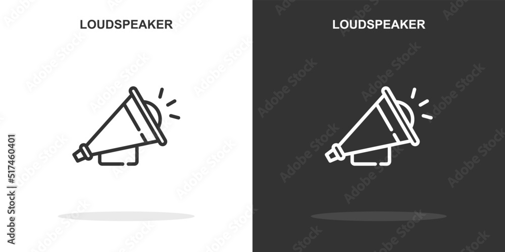 Poster loudspeaker line icon. simple outline style.loudspeaker linear sign. vector illustration isolated on