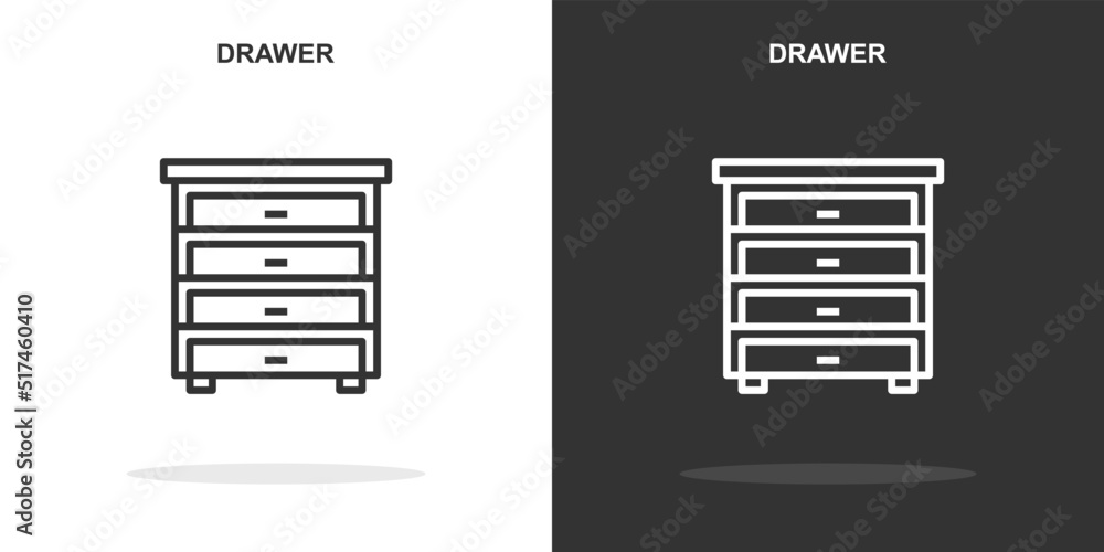 Poster drawer line icon. simple outline style.drawer linear sign. vector illustration isolated on white bac