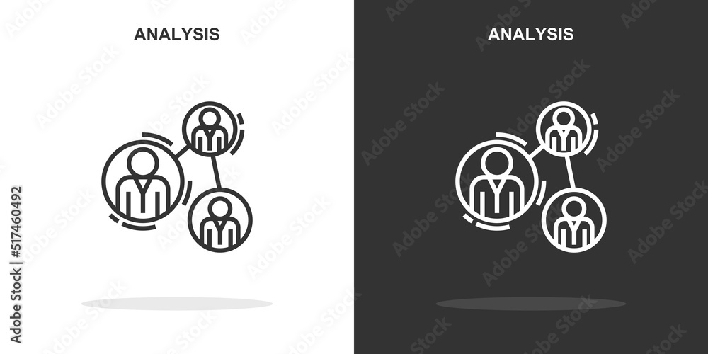 Poster analysis line icon. simple outline style.analysis linear sign. vector illustration isolated on white