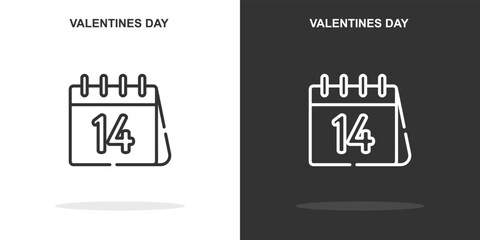 valentines day line icon. Simple outline style.valentines day linear sign. Vector illustration isolated on white background. Editable stroke EPS 10