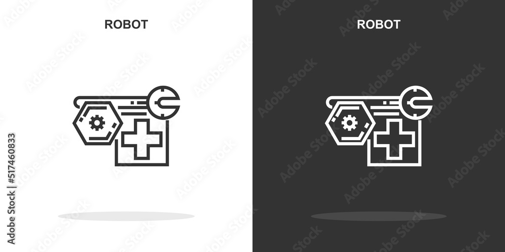 Poster robot line icon. simple outline style.robot linear sign. vector illustration isolated on white backg
