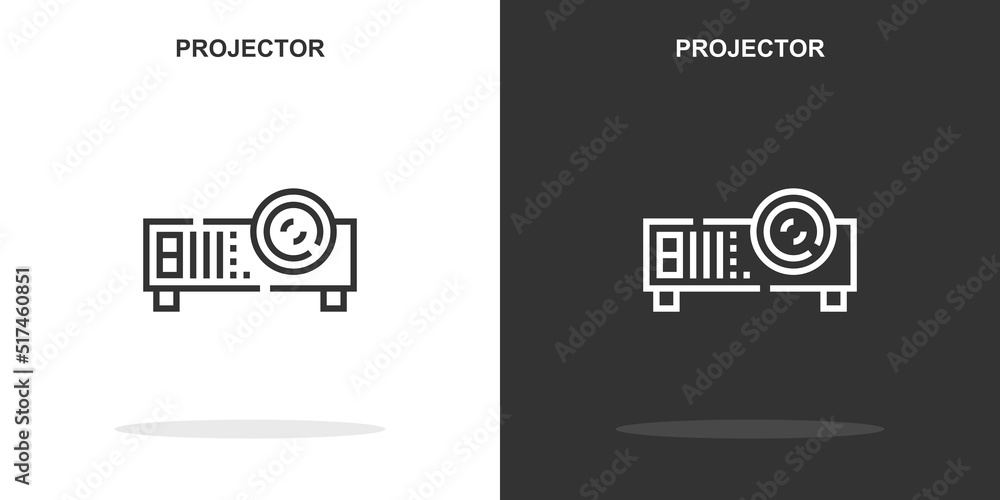 Poster projector line icon. simple outline style.projector linear sign. vector illustration isolated on whi