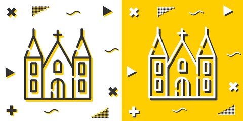 church line icon. Simple outline style.church linear sign. Vector illustration isolated on white background. Editable stroke EPS 10