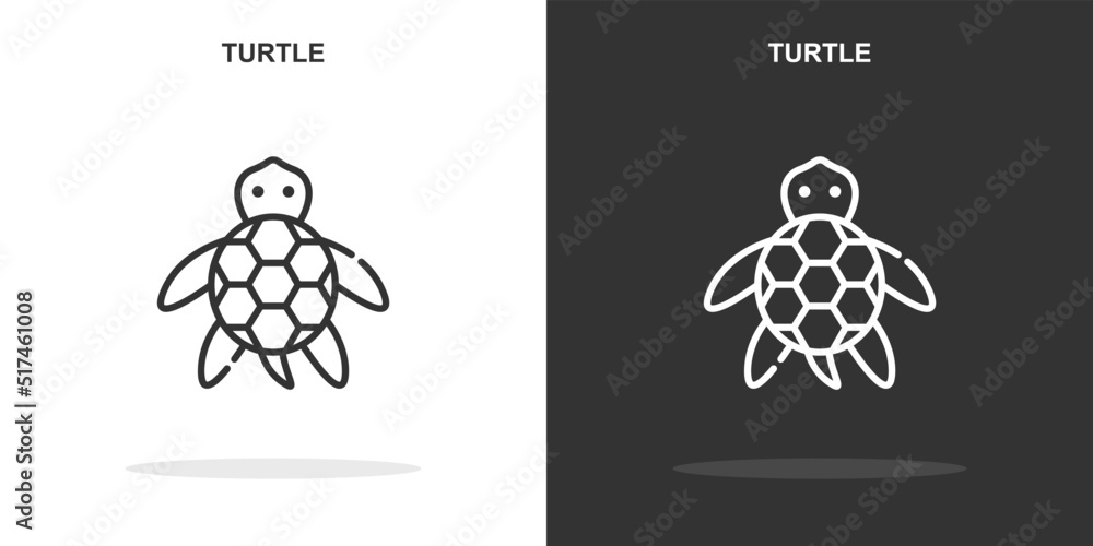 Poster turtle line icon. simple outline style.turtle linear sign. vector illustration isolated on white bac