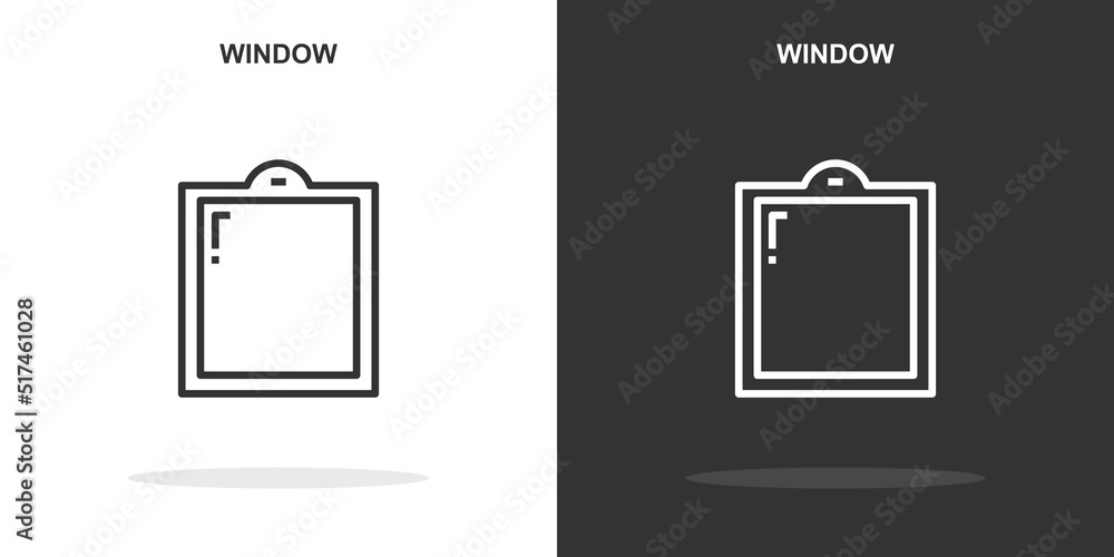 Poster window line icon. simple outline style.window linear sign. vector illustration isolated on white bac