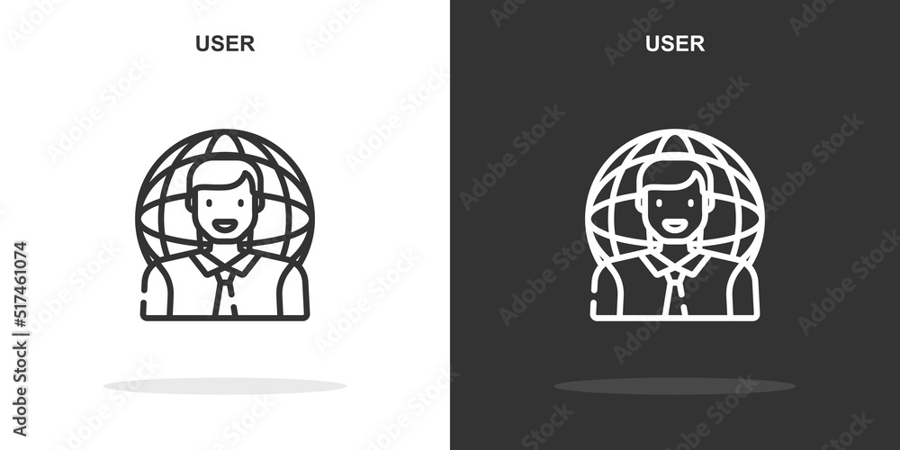 Poster user line icon. simple outline style.user linear sign. vector illustration isolated on white backgro