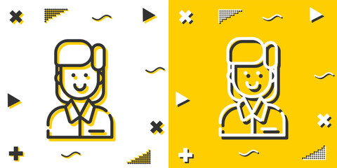 employee line icon. Simple outline style.employee linear sign. Vector illustration isolated on white background. Editable stroke EPS 10