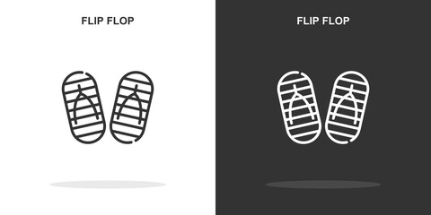 flip flop line icon. Simple outline style.flip flop linear sign. Vector illustration isolated on white background. Editable stroke EPS 10
