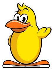 Cartoon style funny duck character, funny animal logo, mascot design concept, isolated on white background.