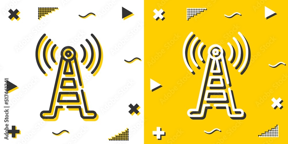 Poster signal tower line icon. simple outline style.signal tower linear sign. vector illustration isolated 