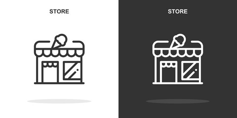 store line icon. Simple outline style.store linear sign. Vector illustration isolated on white background. Editable stroke EPS 10