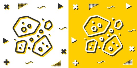 asteroids line icon. Simple outline style.asteroids linear sign. Vector illustration isolated on white background. Editable stroke EPS 10