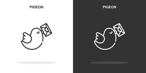 pigeon line icon. Simple outline style.pigeon linear sign. Vector illustration isolated on white background. Editable stroke EPS 10