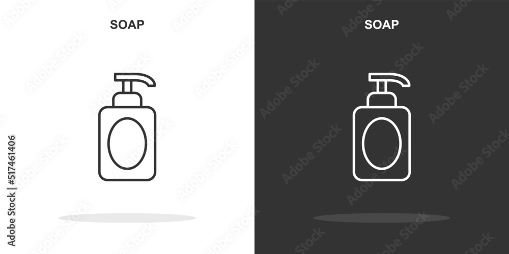 Poster soap line icon. simple outline style.soap linear sign. vector illustration isolated on white backgro
