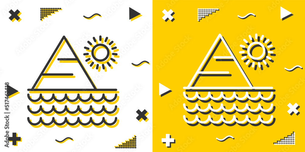Poster pyramid line icon. simple outline style.pyramid linear sign. vector illustration isolated on white b
