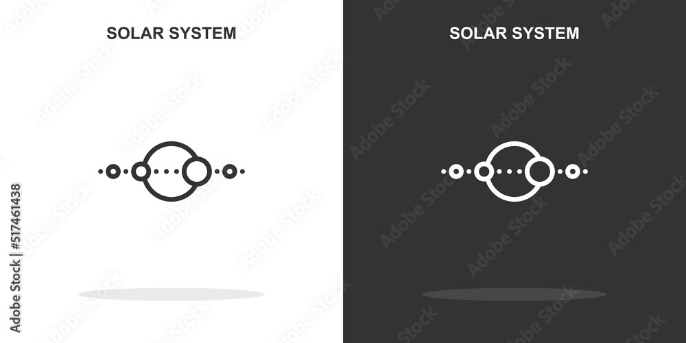 Poster solar system line icon. simple outline style.solar system linear sign. vector illustration isolated 