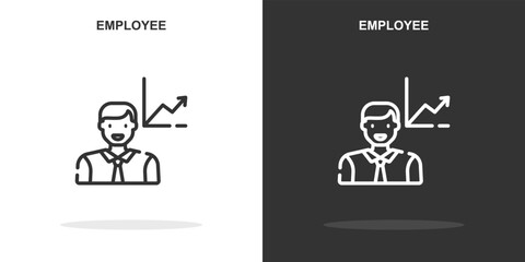 employee line icon. Simple outline style.employee linear sign. Vector illustration isolated on white background. Editable stroke EPS 10