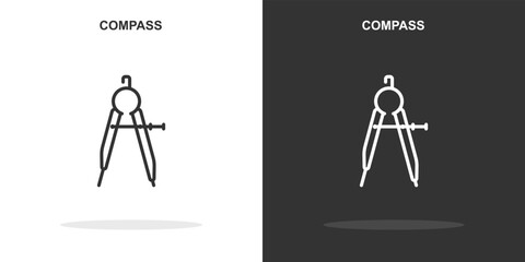 compass line icon. Simple outline style.compass linear sign. Vector illustration isolated on white background. Editable stroke EPS 10