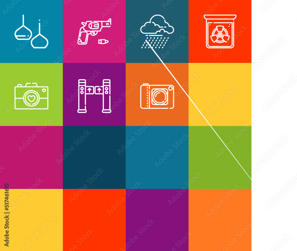 Poster modern thin line icons set of flash elements. premium quality outline symbol collection. simple mono