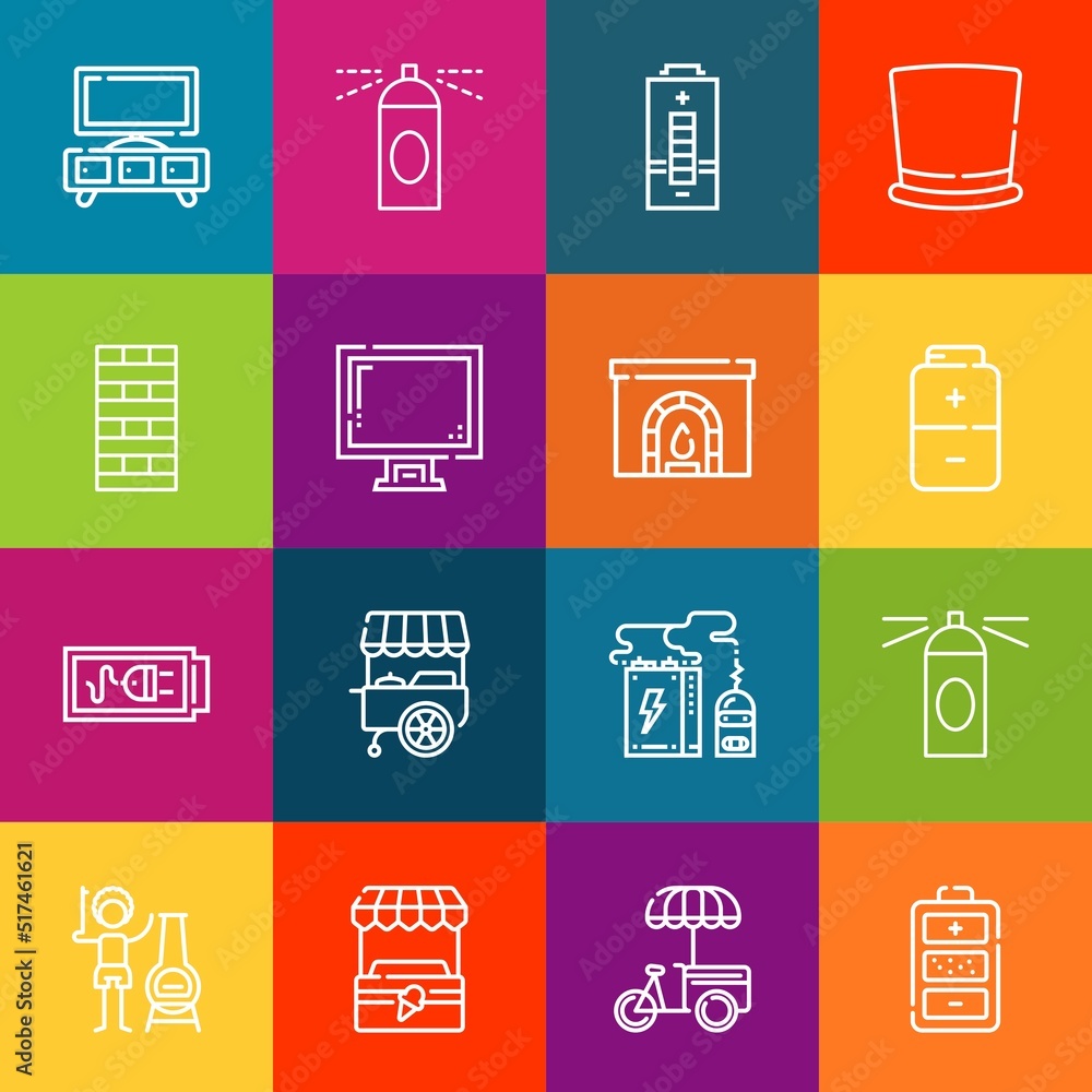 Aufkleber modern thin line icons set of cylinder elements. premium quality outline symbol collection. simple m