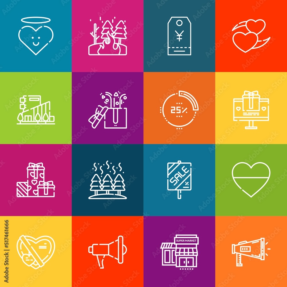 Poster modern thin line icons set of offer elements. premium quality outline symbol collection. simple mono