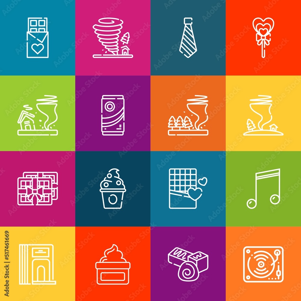 Poster modern thin line icons set of swirl elements. premium quality outline symbol collection. simple mono
