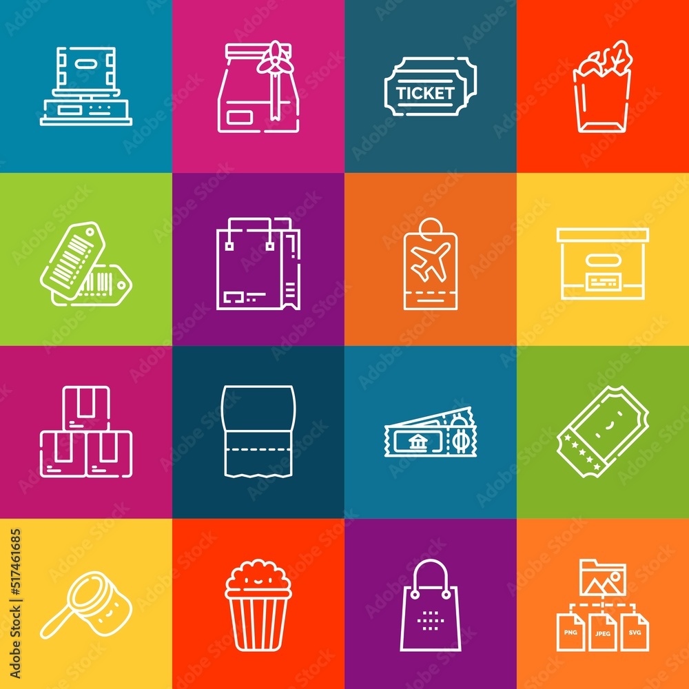 Aufkleber modern thin line icons set of cardboard elements. premium quality outline symbol collection. simple 