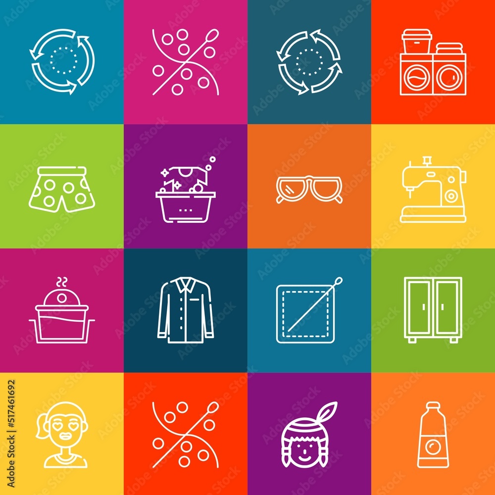 Aufkleber modern thin line icons set of clothing elements. premium quality outline symbol collection. simple m