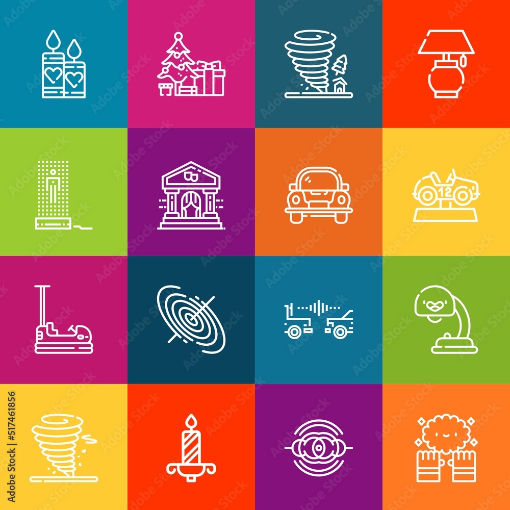 Poster modern thin line icons set of glow elements. premium quality outline symbol collection. simple mono 