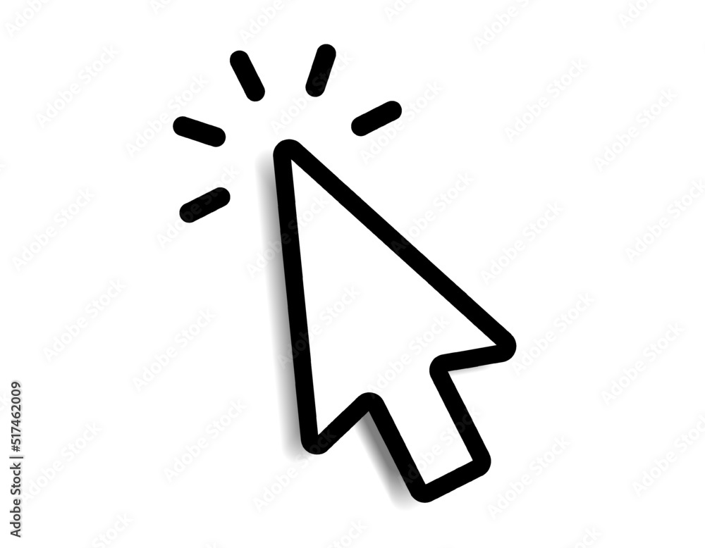 Aufkleber Mouse click cursor set. Hand Cursor. Click icon. Mouse pointer set. Arrow cursor. Pointer click icon. Clicking cursor, pointing hand clicks and waiting loading icons. Website arrows or hand icon.