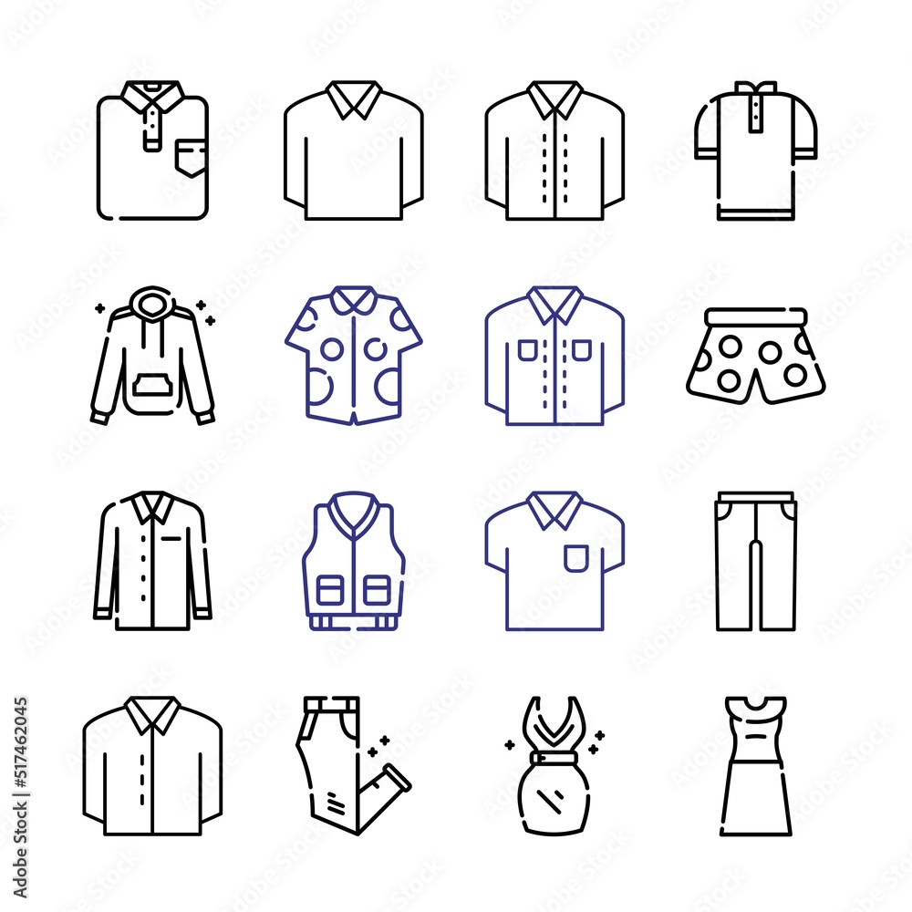 Poster t icon set with line icons. modern thin line style. suitable for web and mobile icon. vector illustr