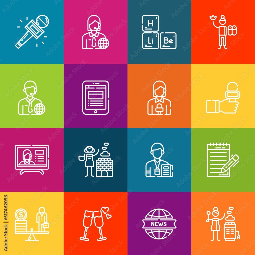 Poster modern thin line icons set of mass elements. premium quality outline symbol collection. simple mono 