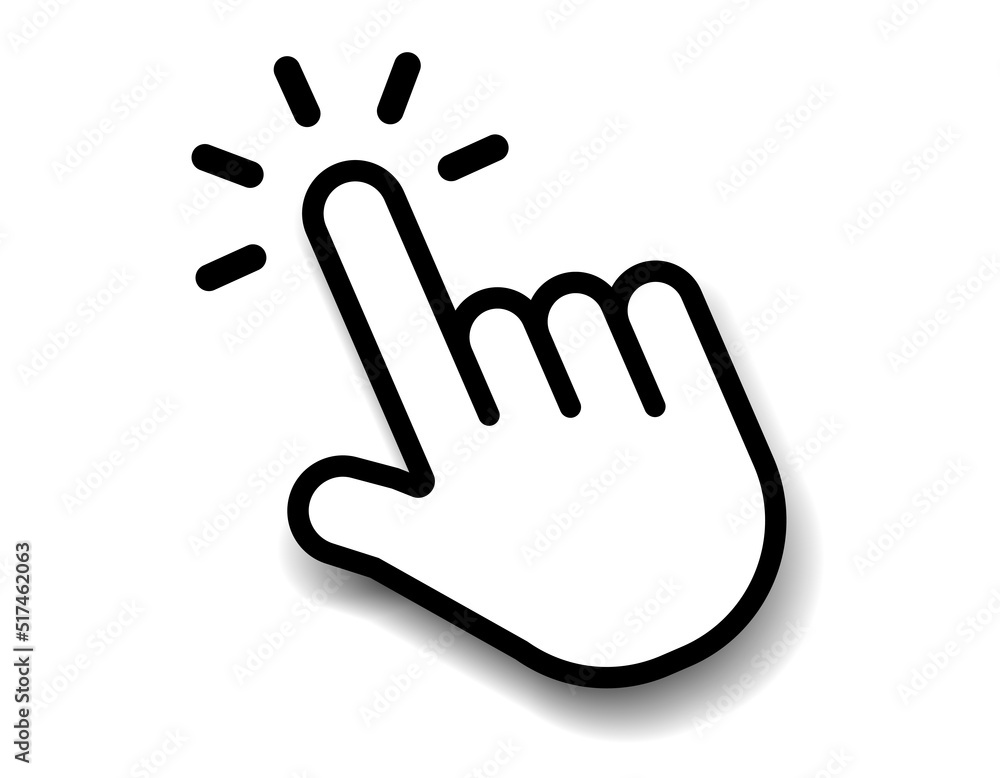 Fototapete Mouse click cursor set. Hand Cursor. Click icon. Mouse pointer set. Arrow cursor. Pointer click icon. Clicking cursor, pointing hand clicks and waiting loading icons. Website arrows or hand icon.