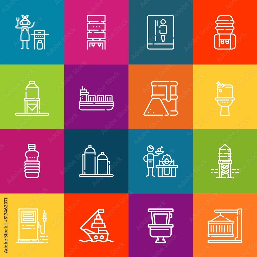 Aufkleber modern thin line icons set of tank elements. premium quality outline symbol collection. simple mono 