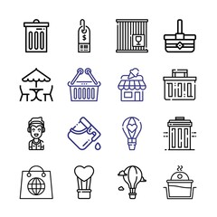 basket Icon Set with line icons. Modern Thin Line Style. Suitable for Web and Mobile Icon. Vector illustration EPS 10.