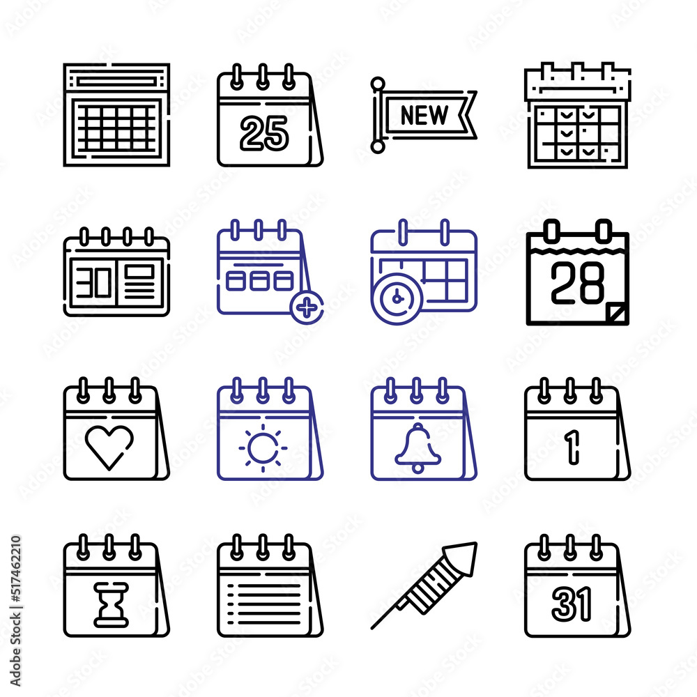 Aufkleber 22 icon set with line icons. modern thin line style. suitable for web and mobile icon. vector illust