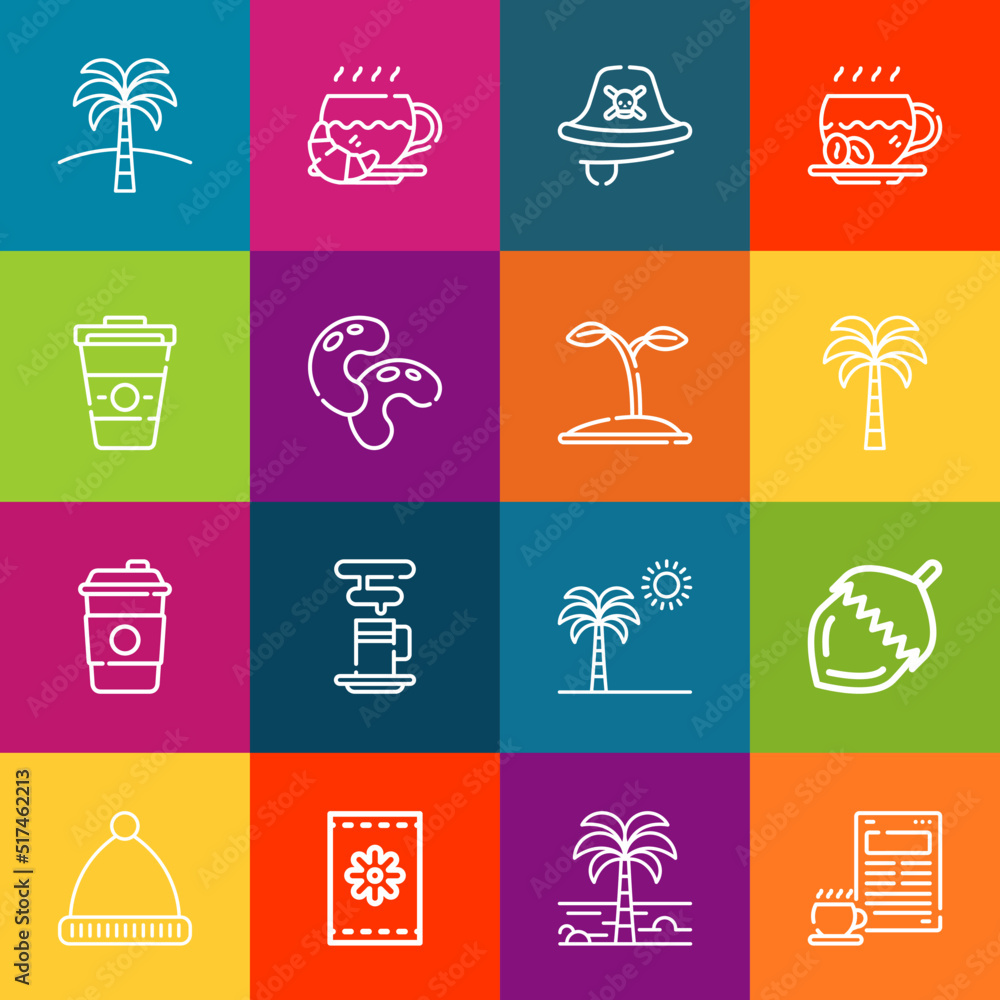 Poster modern thin line icons set of bean elements. premium quality outline symbol collection. simple mono 