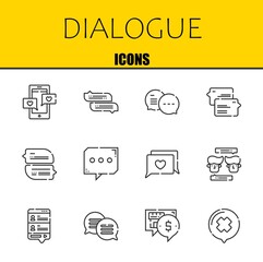 dialogue vector line icons set. chat, chat and chat Icons. Thin line design. Modern outline graphic elements, simple stroke symbols stock illustration