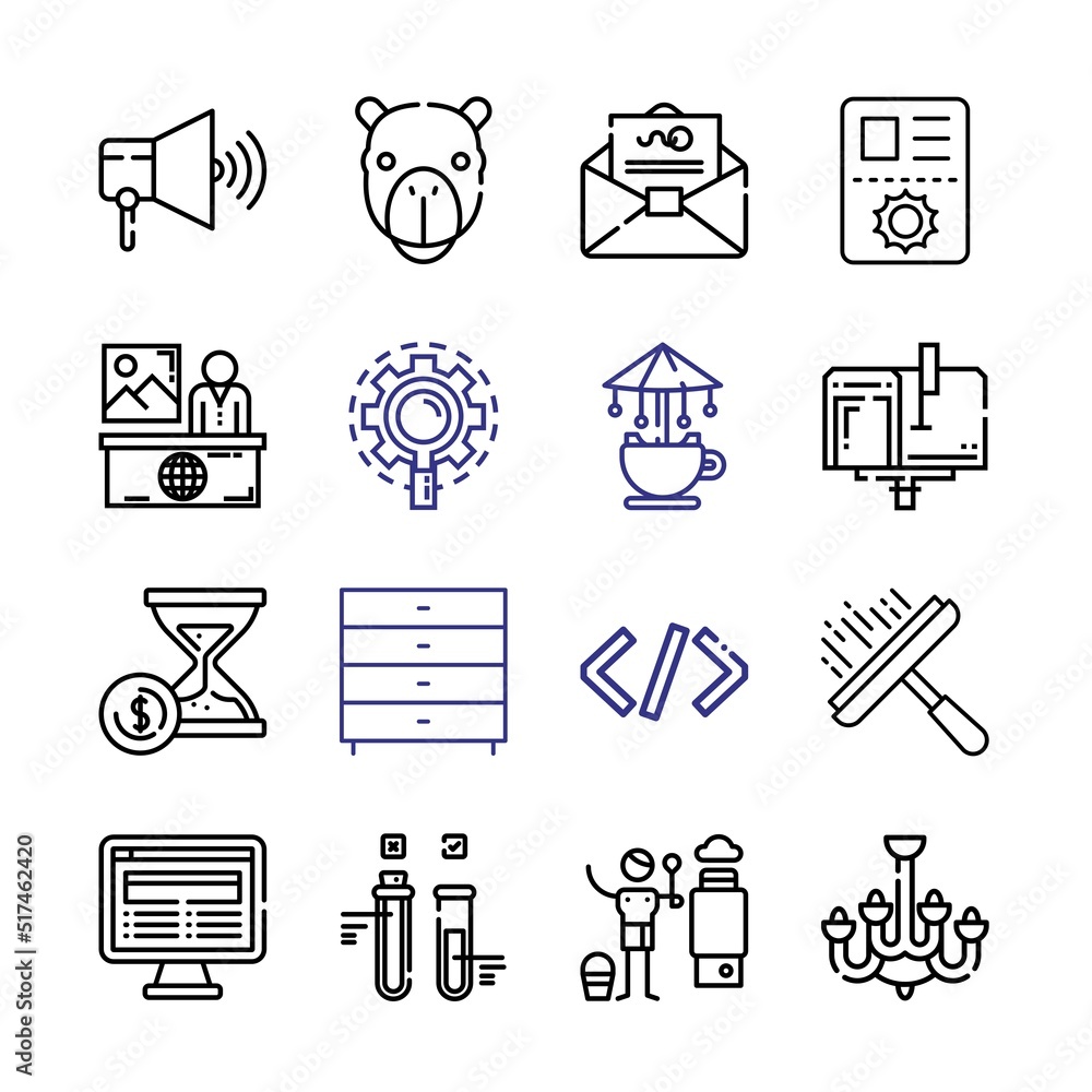 Poster men icon set with line icons. modern thin line style. suitable for web and mobile icon. vector illus