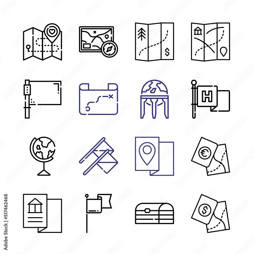 Poster usa icon set with line icons. modern thin line style. suitable for web and mobile icon. vector illus