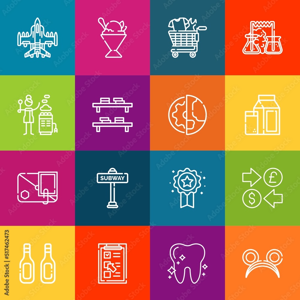 Poster modern thin line icons set of ai elements. premium quality outline symbol collection. simple mono li