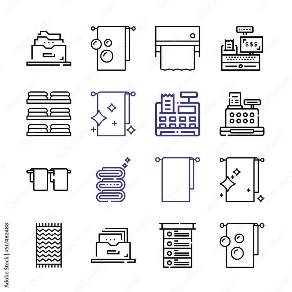 Poster register icon set with line icons. modern thin line style. suitable for web and mobile icon. vector 
