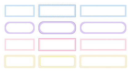 collection of cute pastel tag banner, masking tape, label illustration decoration, ribbon for the planner, journal, notepad, memo, and reminder. cute and simple for your design
