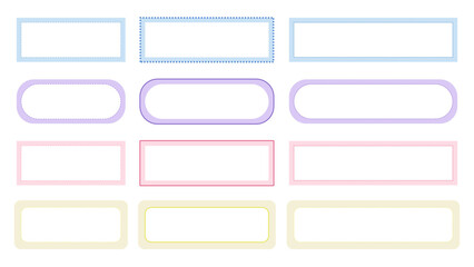 Obraz premium collection of cute pastel tag banner, masking tape, label illustration decoration, ribbon for the planner, journal, notepad, memo, and reminder. cute and simple for your design