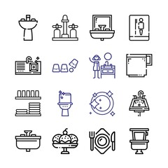 porcelain Icon Set with line icons. Modern Thin Line Style. Suitable for Web and Mobile Icon. Vector illustration EPS 10.