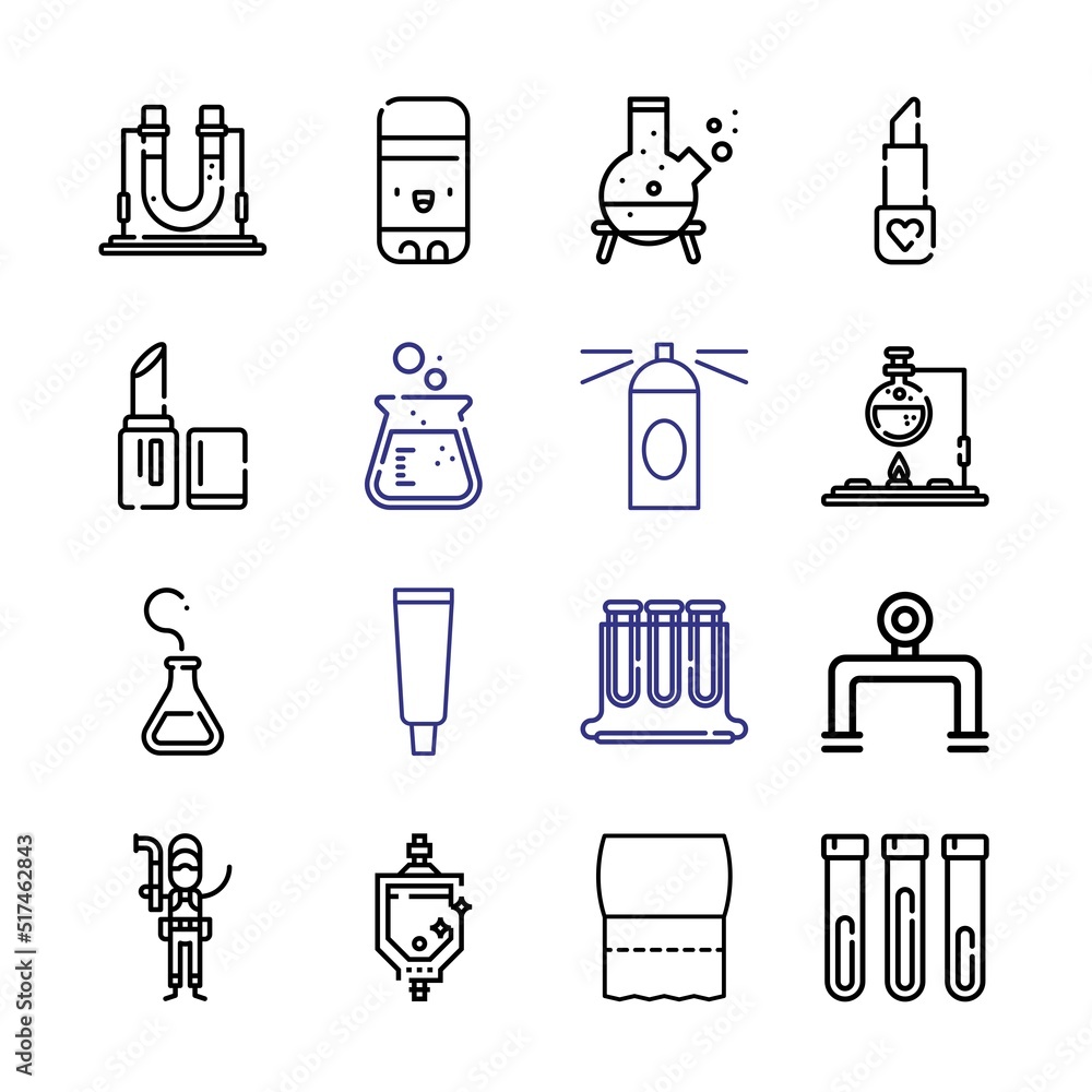 Aufkleber tube icon set with line icons. modern thin line style. suitable for web and mobile icon. vector illu