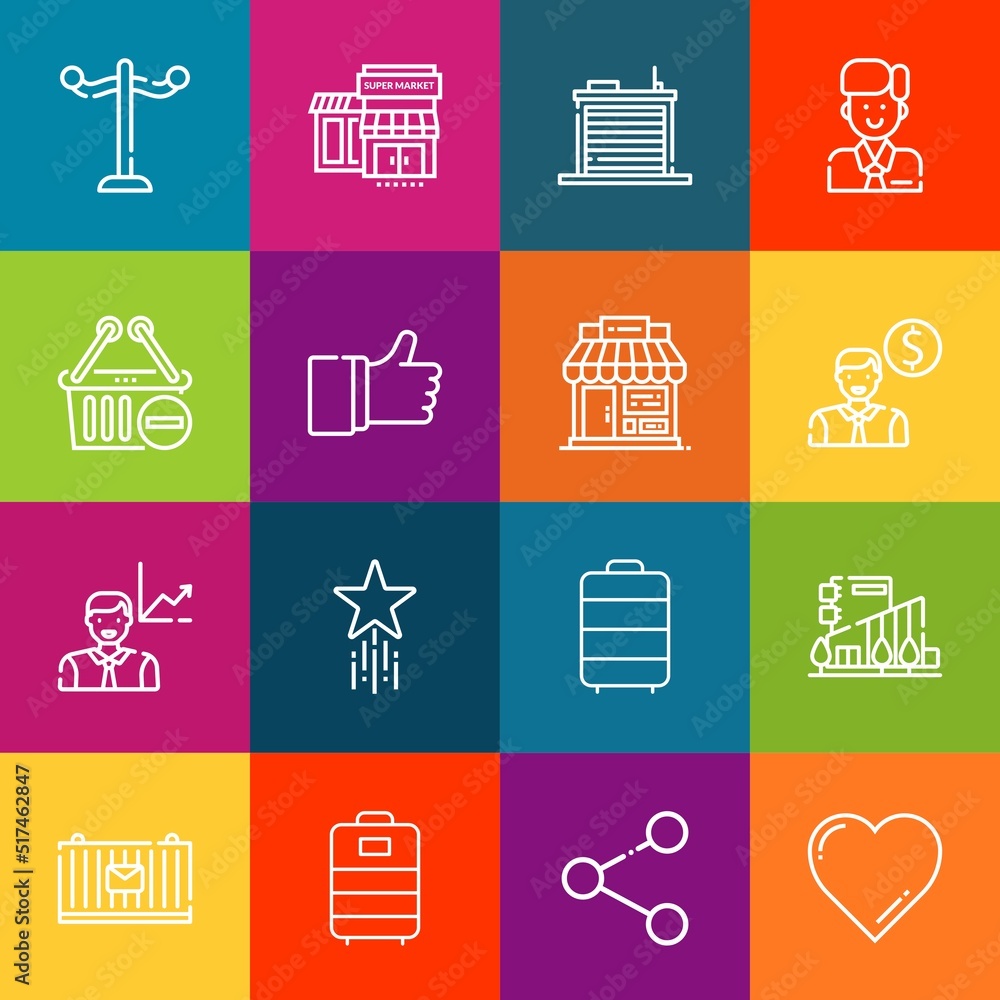 Poster modern thin line icons set of good elements. premium quality outline symbol collection. simple mono 