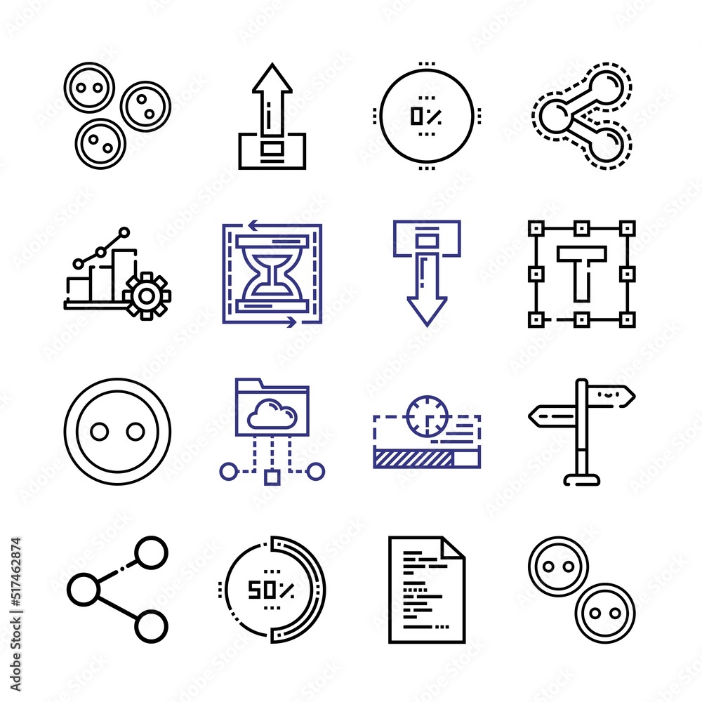 Aufkleber download icon set with line icons. modern thin line style. suitable for web and mobile icon. vector 