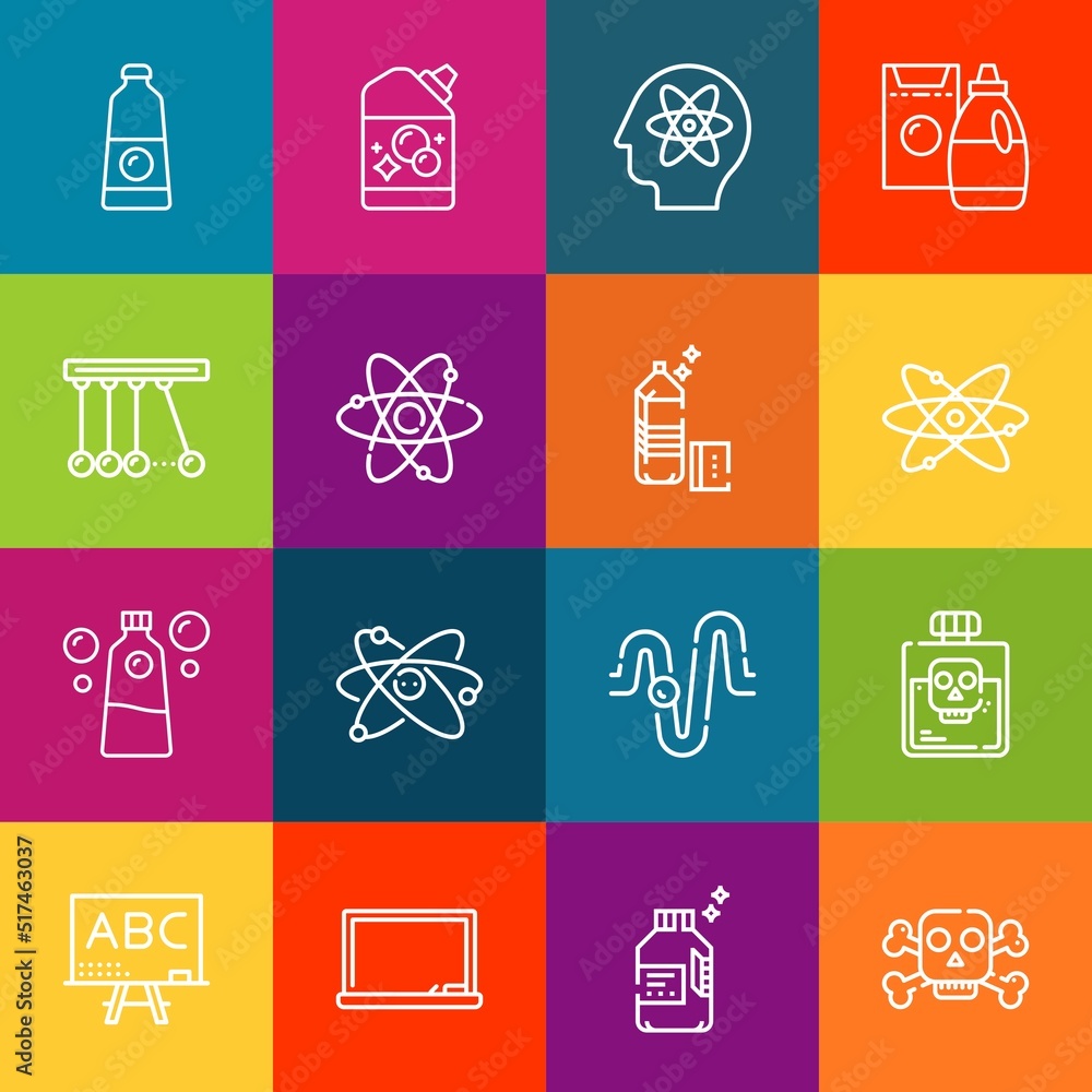 Poster modern thin line icons set of formula elements. premium quality outline symbol collection. simple mo